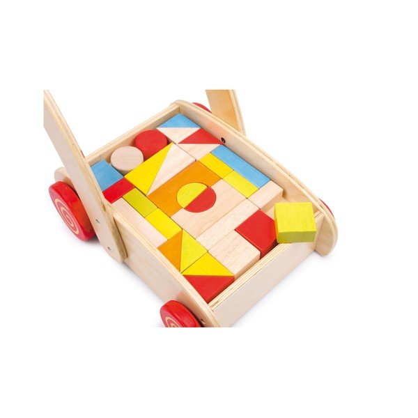 Toy Blocks járástanító fából, építőkockákkal - Legler-image-2
