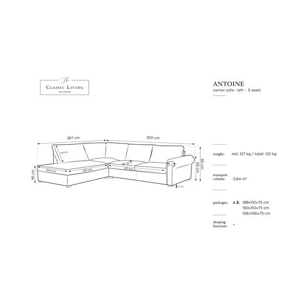Hermes barna bal oldali sarokkanapé - Windsor & Co Sofas-image-1