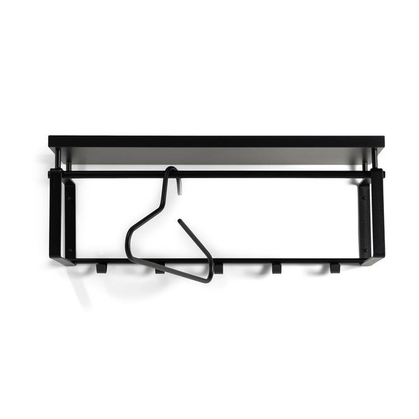 Fekete fém fali fogas polccal 70 cm Rex – Spinder Design-image-2