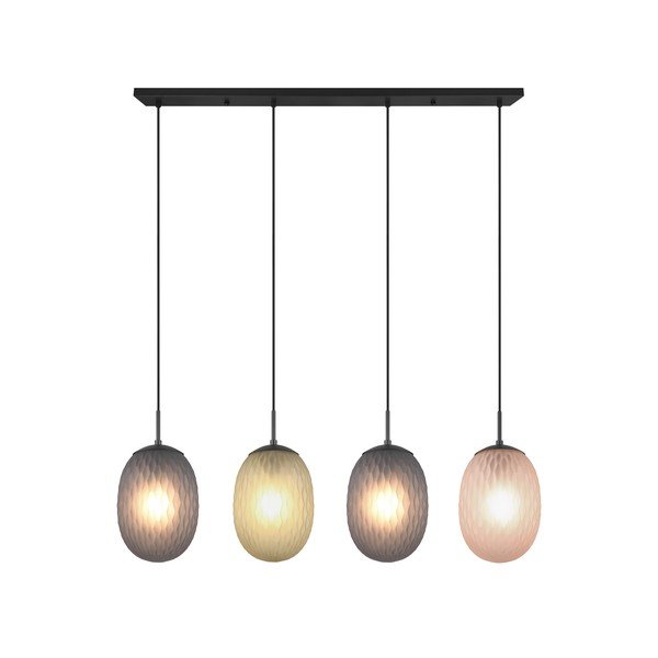 Matt fekete függőlámpa üveg búrával Facette – Trio-image-4