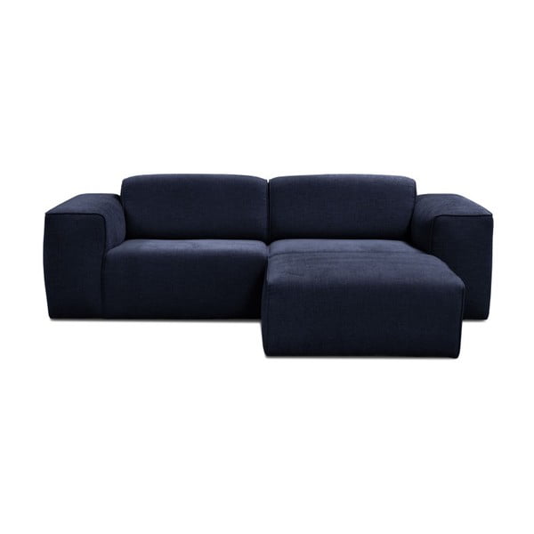 Phoenix kék háromszemélyes kanapé, puffal - Cosmopolitan design