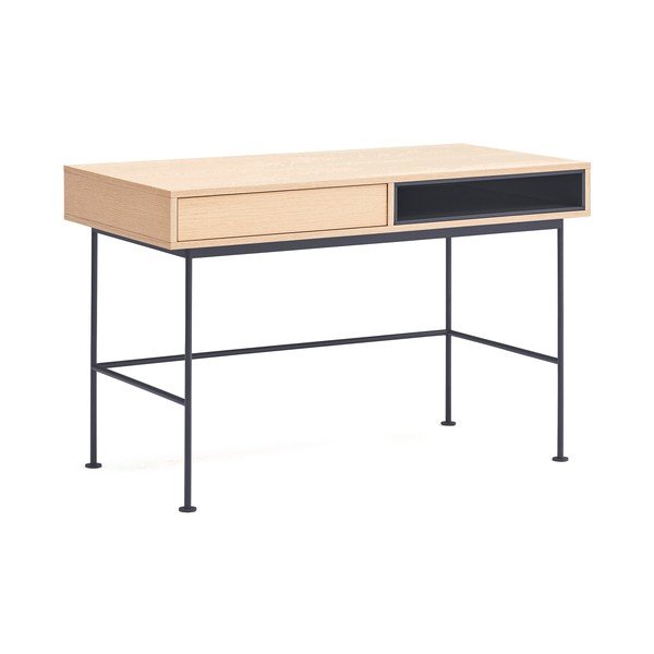 Íróasztal tölgyfa dekoros asztallappal 60x120 cm Yoko – Teulat-image-3