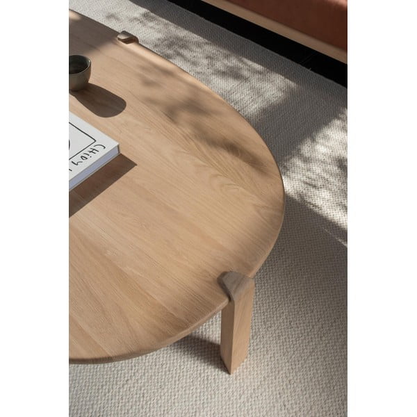 Natúr színű tölgyfa dohányzóasztal 100x180 cm Kulin – Gazzda-image-4