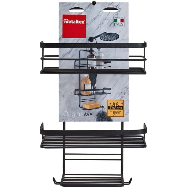 Origin Lava fekete fürdőszobai függőpolc - Metaltex-image-2