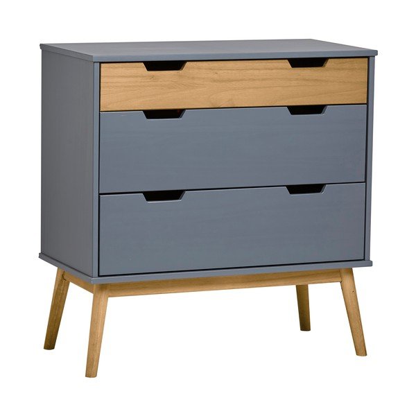 Baku szürke tömör borovi fenyő komód, magasság 82 cm - Marckeric-image-2