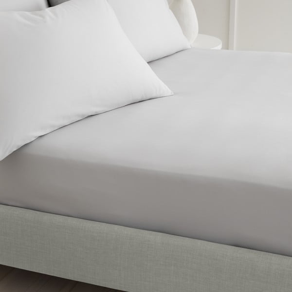 Szürke gumis pamut-perkál lepedő 185x200 cm Cotton Percale – Bianca-image-2
