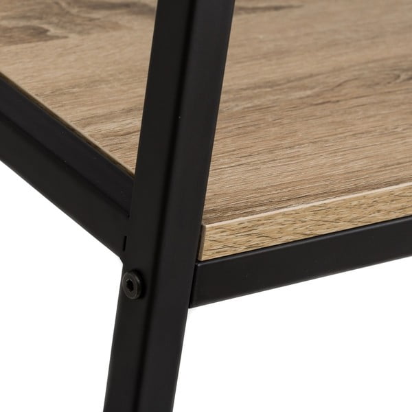 Fekete-natúr színű könyvespolc tölgyfa dekorral 60x180 cm Urban – Casa Selección-image-3