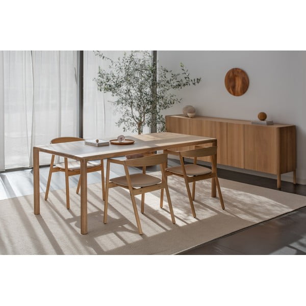 Muna étkezőszék tömör tölgyből, szürke ülőrésszel - Gazzda-image-3