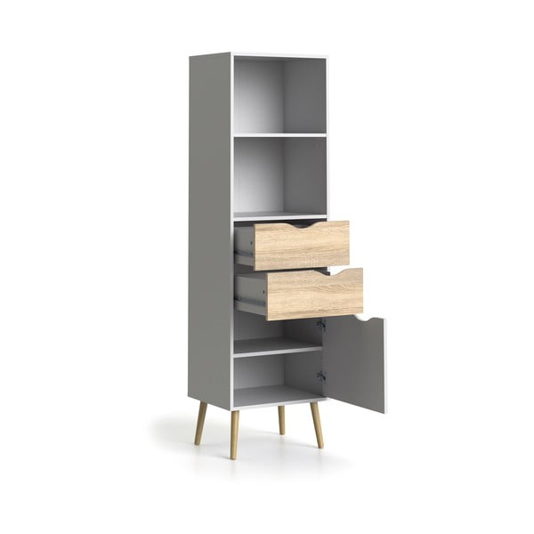 Oslo fehér könyvespolc, 50 x 171 cm - Tvilum-image-3