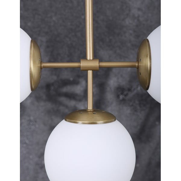 Fehér-aranyszínű függőlámpa üveg búrával ø 15 cm Seagull – Squid Lighting-image-4