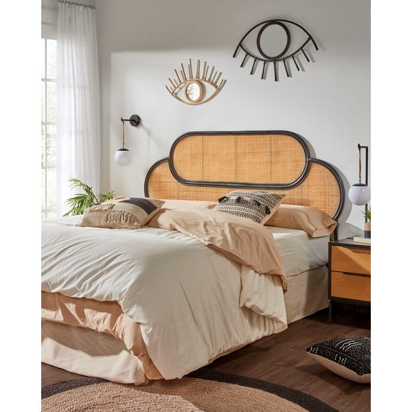Lalita rattan ágytámla fekete részletekkel, 170 x 120 cm - Kave Home-image-1