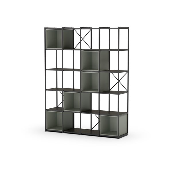 Zöld-fekete könyvespolc 140x179 cm Anya – Marckeric-image-2