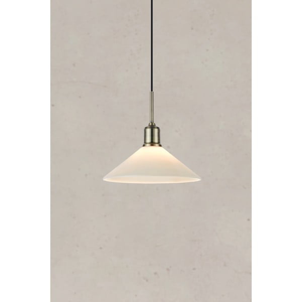 Fehér-sárgaréz színű függőlámpa üveg búrával ø 25 cm Vela – Markslöjd-image-4