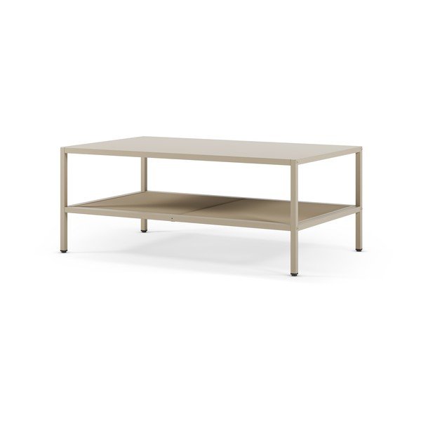 Krémszínű fém dohányzóasztal 60x100 cm Fayna – Marckeric-image-3