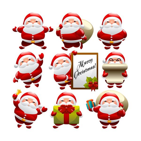 Funny Santa Claus 9 db-os karácsonyi matrica szett - Ambiance-image-1