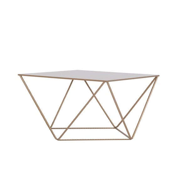 Daryl aranyszínű dohányzóasztal, 80 x 80 cm - Custom Form