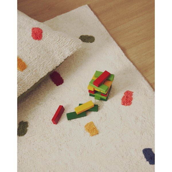 Krémszínű pamut gyerek szőnyeg 90x150 cm Epifania – Kave Home-image-2