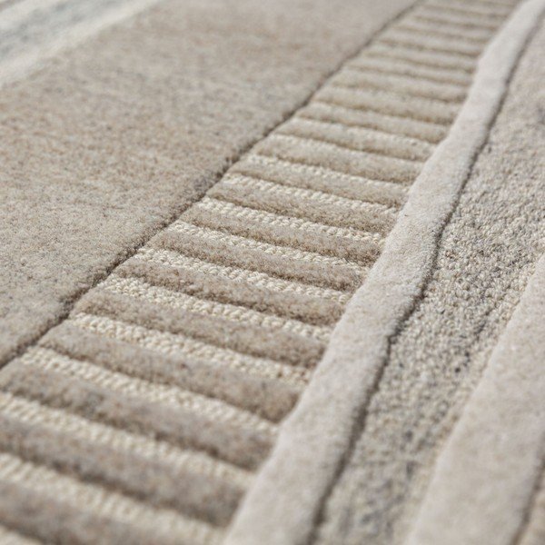 Szürkésbézs kézi szövésű gyapjú szőnyeg 140x200 cm Lira  – Flair Rugs-image-4