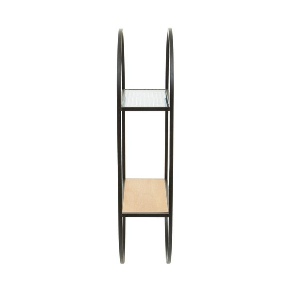 Fekete-natúr színű többszintes fém fali polc 35 cm Mataram – Premier Housewares-image-4