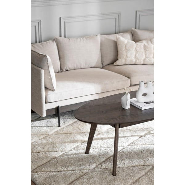 Sötétbarna dohányzóasztal tölgyfa dekorral 65x130 cm Yumi – Rowico-image-4