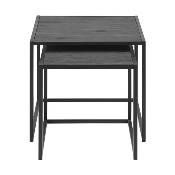 Seaford 2 db-os fekete dohányzóasztal szett - Actona-image-1