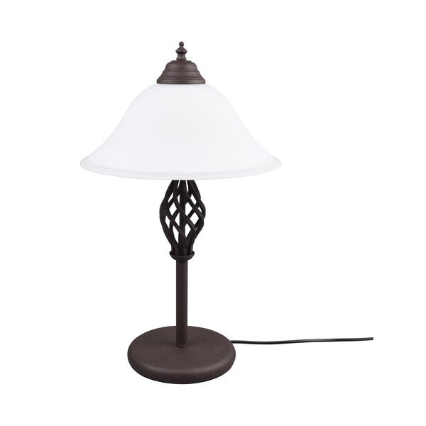 Sötétbarna asztali lámpa üveg búrával (magasság 50 cm) Rustica – Trio