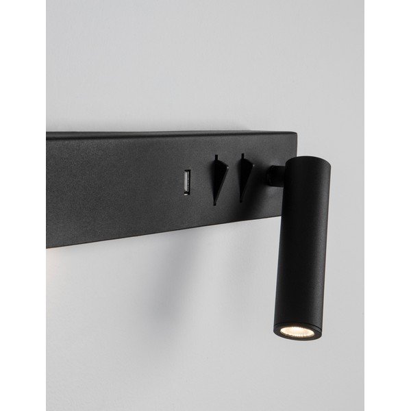 Matt fekete fém LED fali lámpa hajlítható szerkezettel-USB csatlakozóval Vida – Nova Luce-image-1