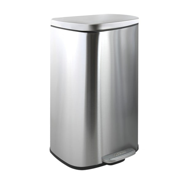 Matt ezüstszínű acél pedálos szemetes 50 l   Akira – Spirella