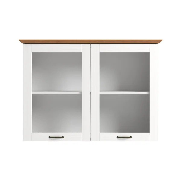 Fehér-borostyán színű borovi fenyő függő tálalószekrény 105x80x35 cm Teramo – Støraa