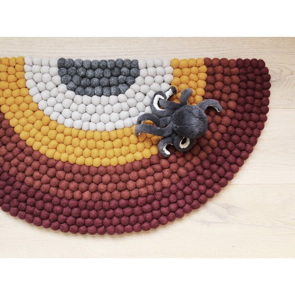 Ball Rugs Rainbow Red golyós, gyapjú gyerekszőnyeg - Wooldot-image-3