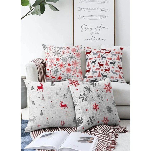 Párnahuzat szett 4 db-os karácsonyi mintával 43x43 cm Merry Christmas – Mila Home-image-2