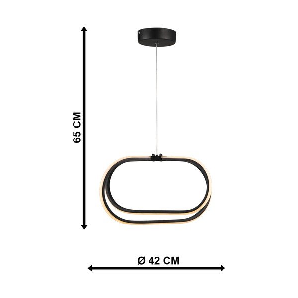 Fekete fém LED függőlámpa ø 42 cm Loca – Squid Lighting-image-3