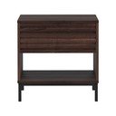 Sötétbarna éjjeliszekrény diófa dekoros asztallappal Celine – Støraa