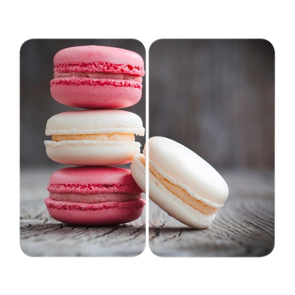 Edzett üveg tűzhely fedőlap szett 2 db-os 30x52 cm Macarons – Wenko