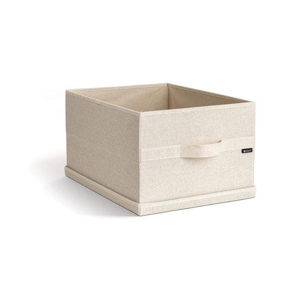 Bézs fedeles textil tárolódoboz 36x46x25 cm Soft Storage Large – Bigso-image-2