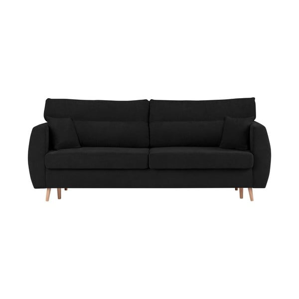 Sydney háromszemélyes fekete kinyitható kanapé tárolóval, 231 x 98 x 95 cm - Cosmopolitan design