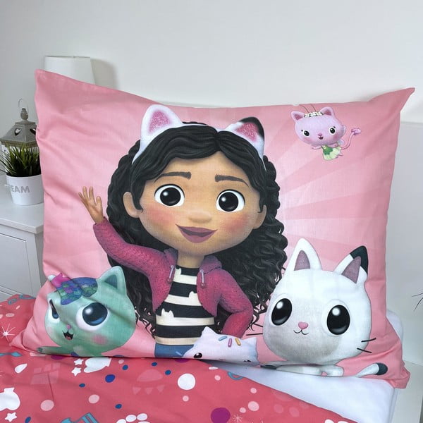 Egyszemélyes pamut gyerek ágyneműhuzat 140x200 cm Gabby's Dollhouse – Jerry Fabrics-image-3