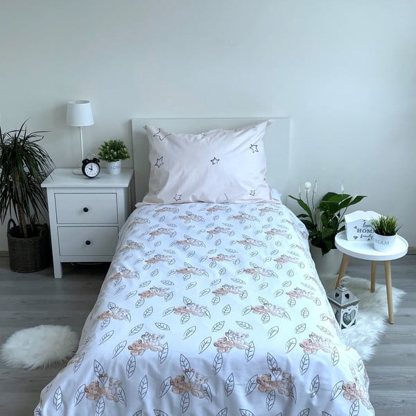 Világossárga egyszemélyes pamut gyerek ágyneműhuzat világító hatással 140x200 cm Lion King "Best friends" – Jerry Fabrics-image-2