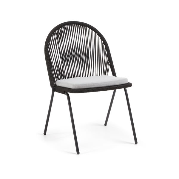 Stand fekete acélszerkezetű kerti szék - Kave Home