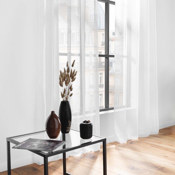 Fehér voile fényáteresztő függöny 140x240 cm Lissea – douceur d'intérieur-image-2