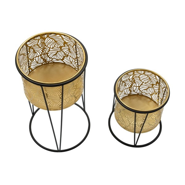 Leavy 2 db-os aranyszínű virágtartó állvány szett, magasság 40 cm - Mauro Ferretti-image-3