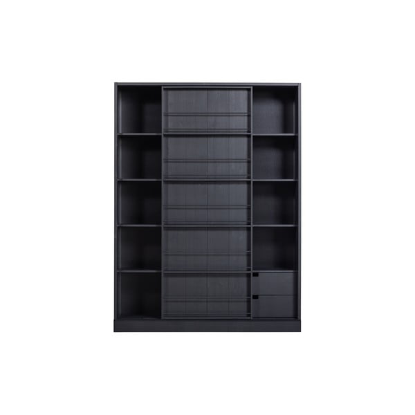 Swing fekete borovi fenyő könyvespolc 2 fiókkal - WOOOD-image-4