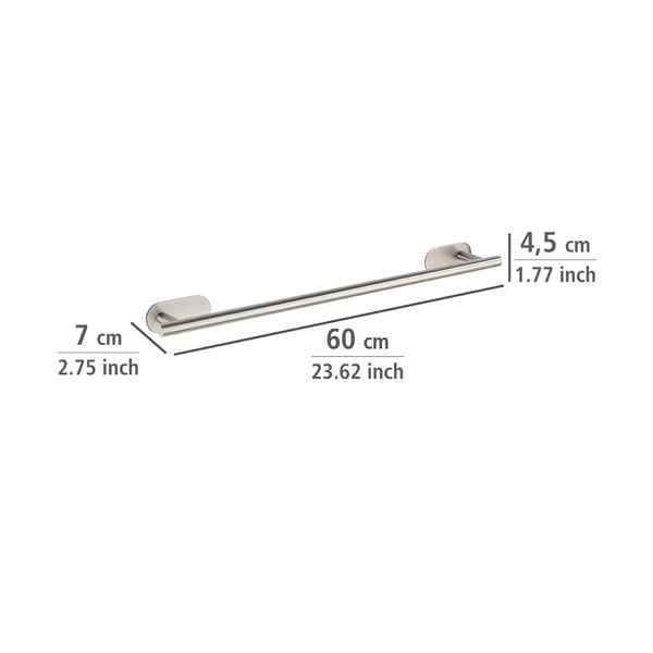 Matt ezüstszínű öntapadós rozsdamentes acél törölközőtartó Orea Uno – Wenko-image-4