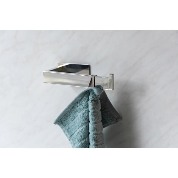 Fényes ezüstszínű öntapadós rozsdamentes acél törölközőtartó Genova - Wenko-image-1