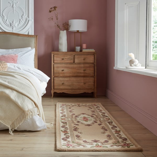 Aubusson bézs gyapjú futószőnyeg, 67 x 210 cm - Flair Rugs-image-1