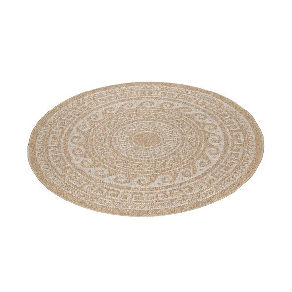 Bézs kerek kültéri-beltéri szőnyeg ø 200 cm Comilla – Ayyildiz Carpets-image-2