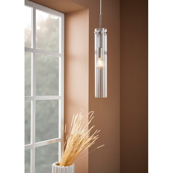 Ezüstszínű függőlámpa üveg búrával Tubo – Markslöjd-image-1