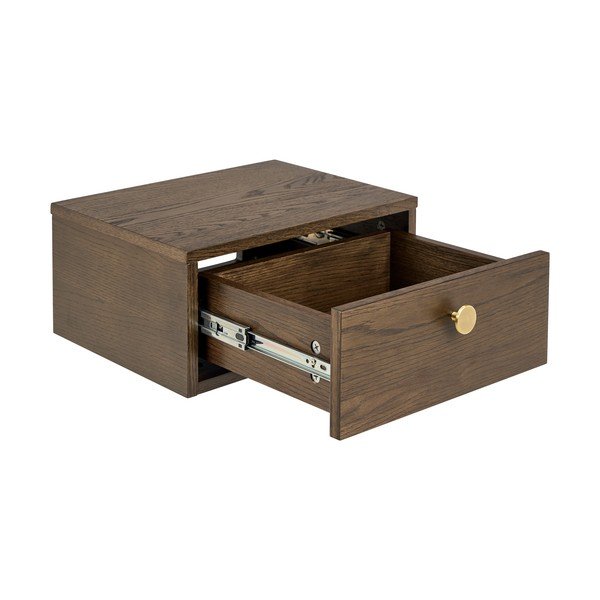 Sötét natúr színű éjjeliszekrény tölgyfa dekorral Monfort – Actona-image-3