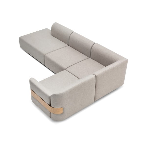 Világosszürke gyapjú-len kanapé modul (variálható) Hugg - Gazzda-image-2