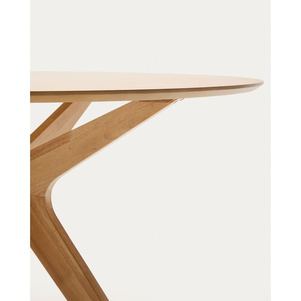 Kerek étkezőasztal tölgyfa dekoros asztallappal ø 120 cm Naanim – Kave Home-image-4